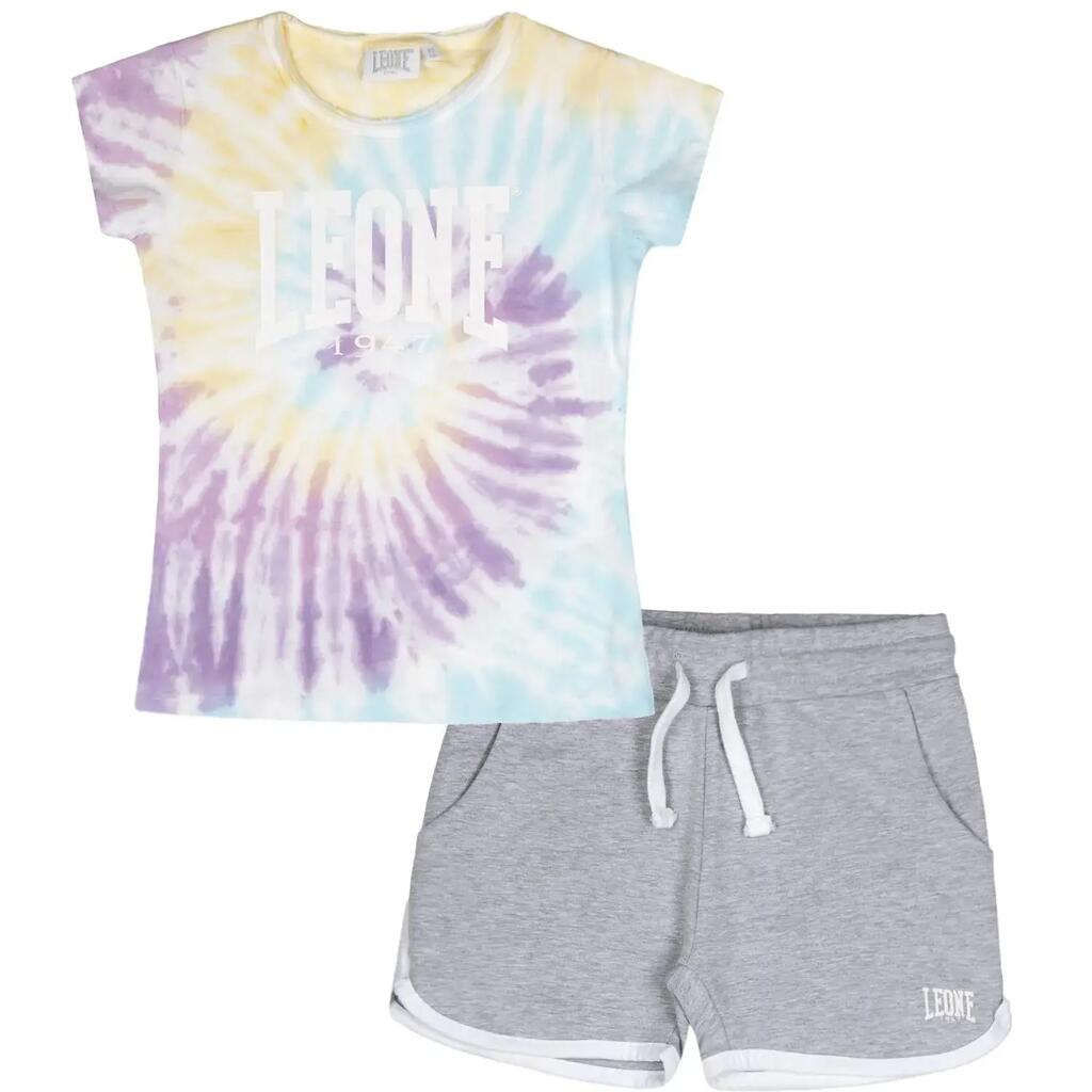 Girls' Rainbow Lion Cotton T-Shirt and Shorts Set