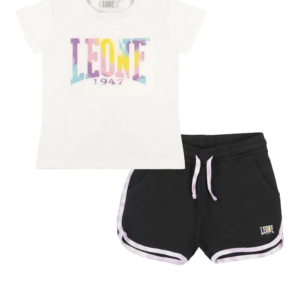 Girls' Rainbow Lion Cotton T-Shirt and Shorts Set