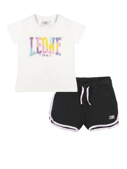 Ensemble fille composé d'un t-shirt et d'un short en coton Leone Rainbow