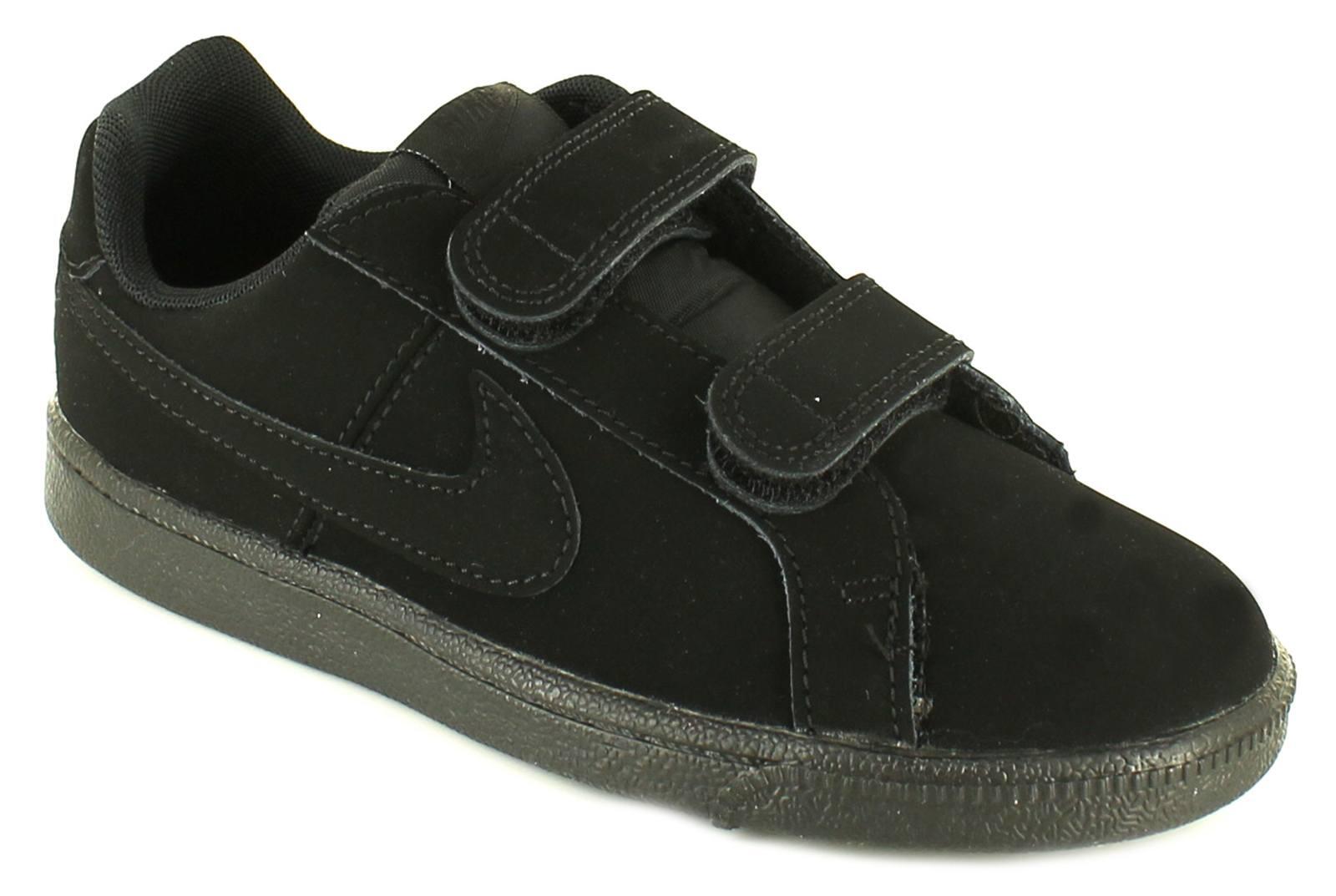 Nike Younger Boys Trainers Court Royale Leather Touch Fastening black UK Size 1. 1/5