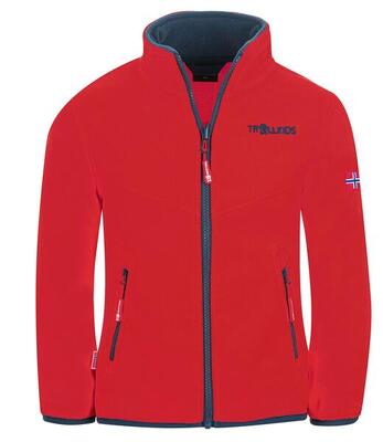 Kids fleece jacket oppdal xt ademend isolerend licht rood/blauw