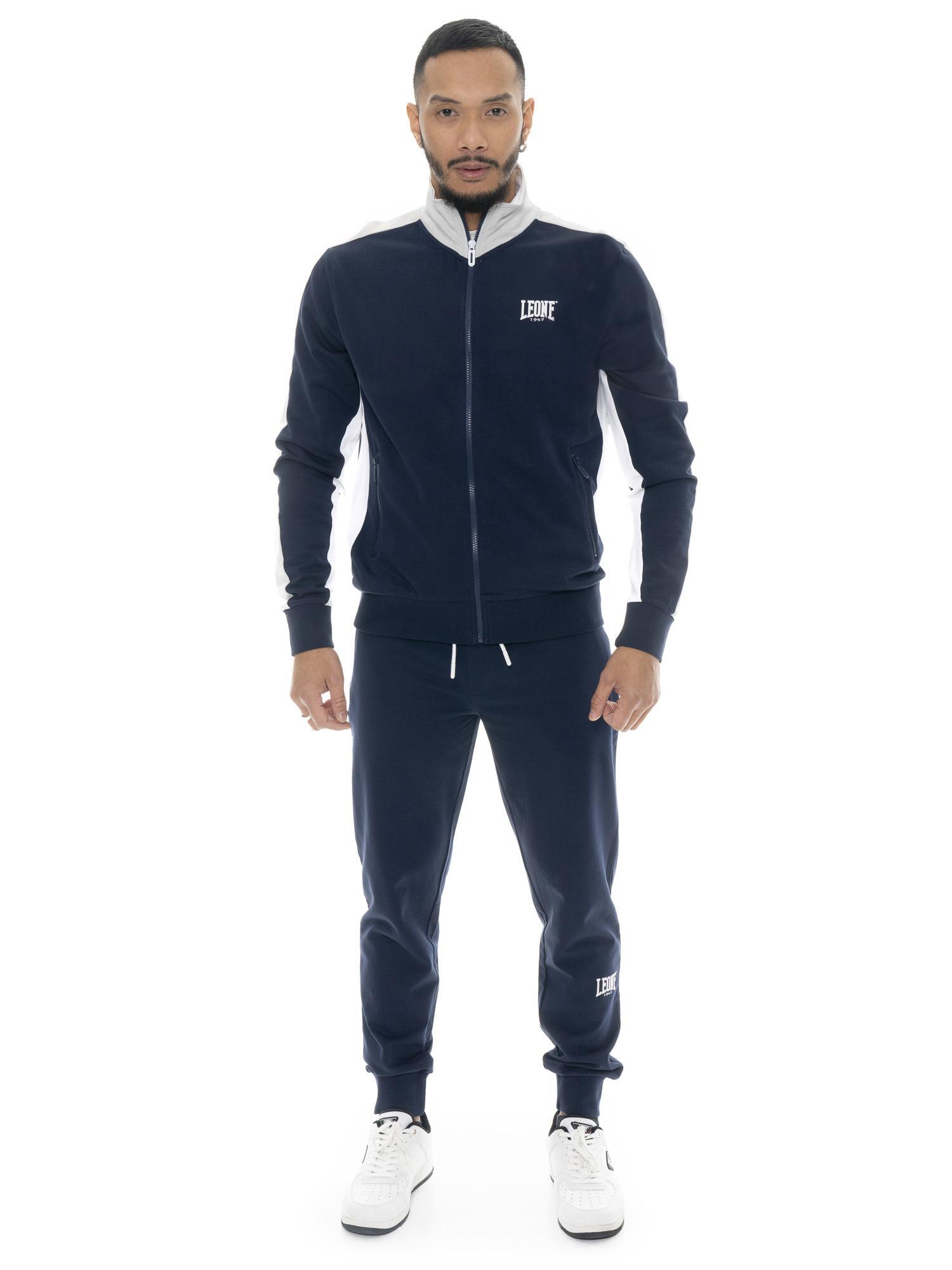 LEONE 1947 APPAREL Tuta da uomo in cotone non garzato con colletto e zip Leone Basic