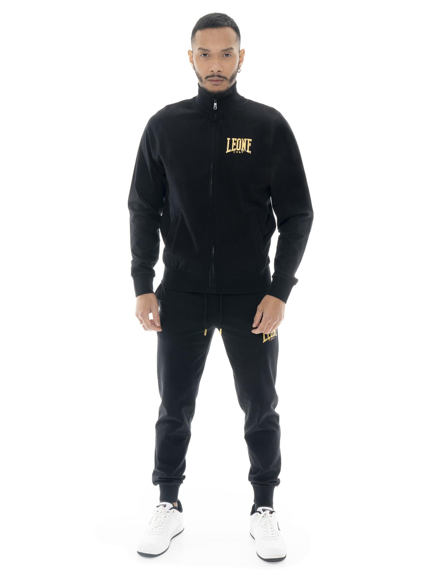 LEONE 1947 APPAREL Tuta da uomo in cotone non garzato con colletto e zip Leone HJ