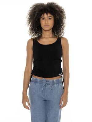 Geripptes Damen-Tanktop mit Schnürsenkeln Leone Fancy Stripes