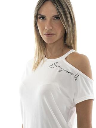 Leone Black'n White dames-T-shirt met één schouder