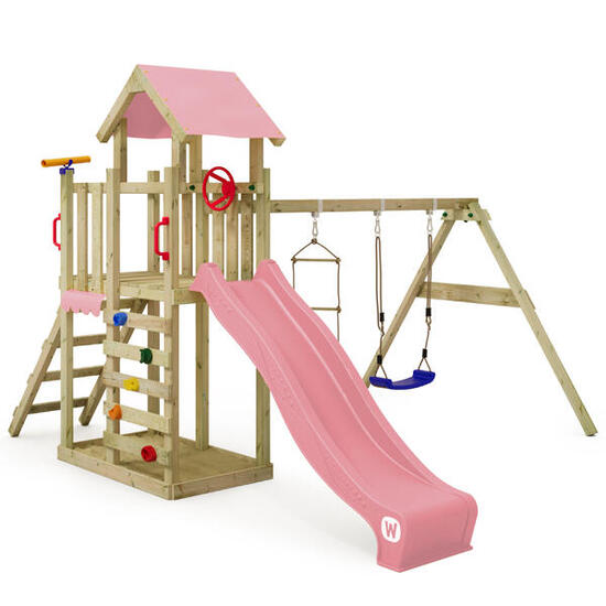 Aire de Jeux MultiFlyer Light avec toboggan pastel rose