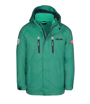 Kinder 3-in-1-Funktionsjacke Myrdal PRO Pfeffergrün/Marineblau