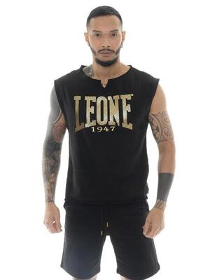 Leone stripe gold mouwloos heren t-shirt van stretchkatoen