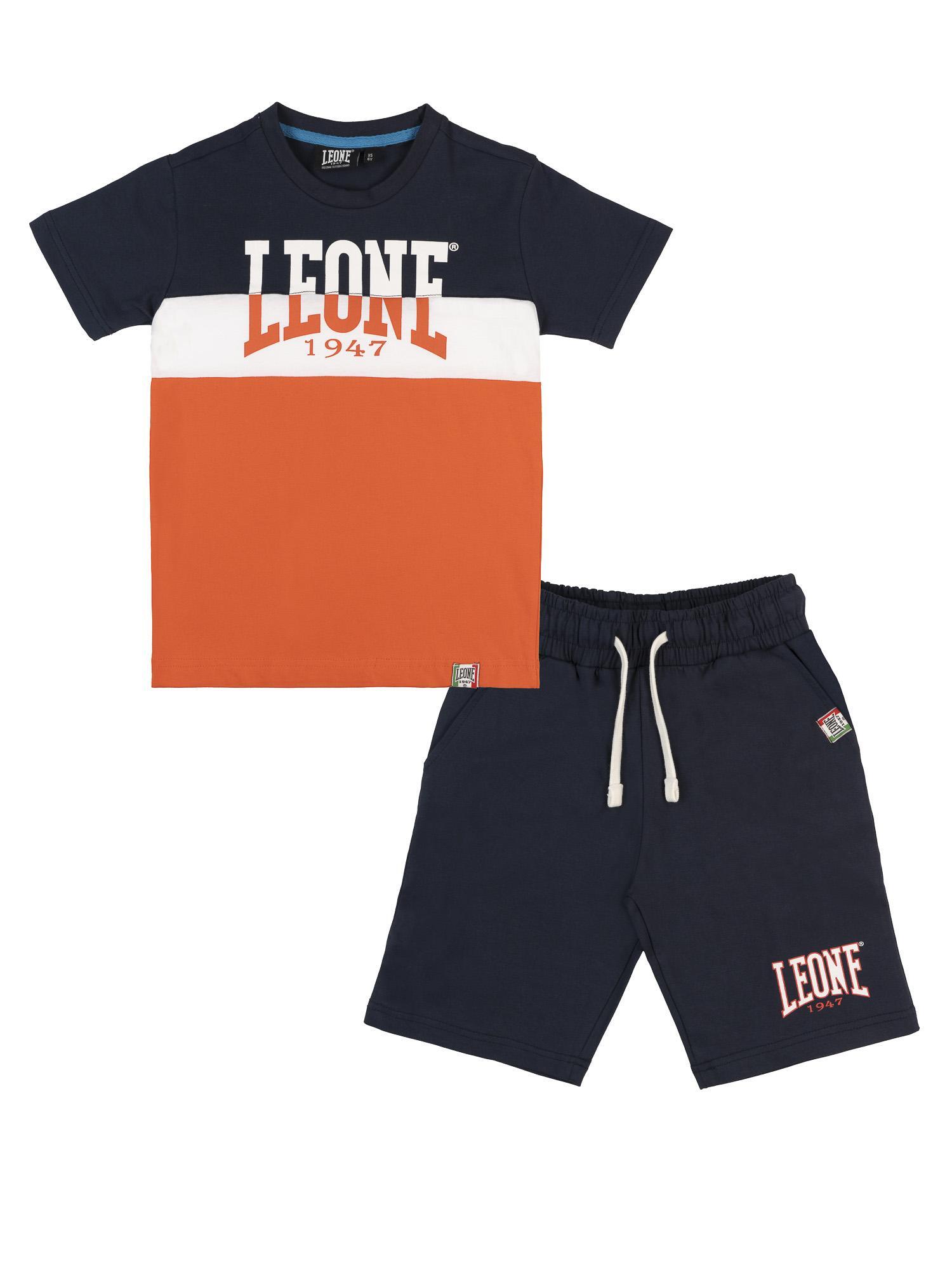 Conjunto Leone New Basic de camiseta e shorts de algodão para meninos 3/6