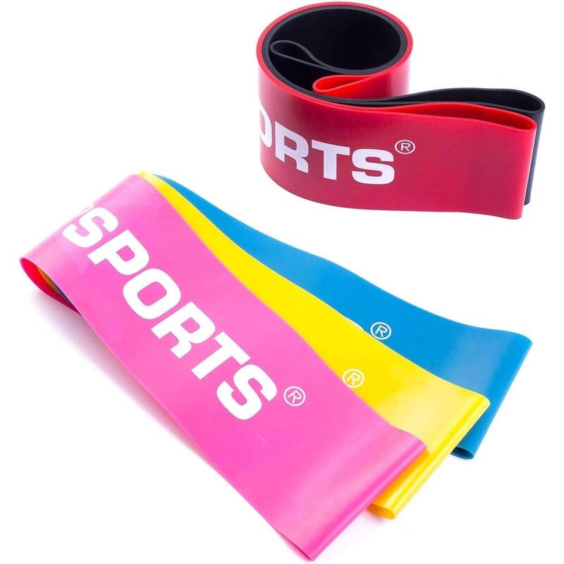 Banda de fitness 50cm elastica din latex natural roz