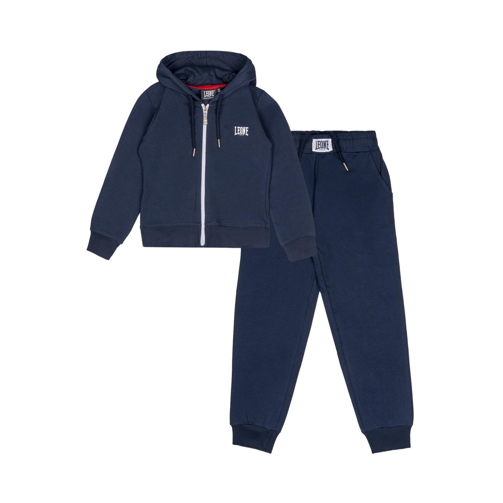 Leone 1947 Apparel - Survêtement Fille Leone Sporty En Coton Non Brossé - Survêtement - Bleu - 12 À 14 Ans - Decathlon