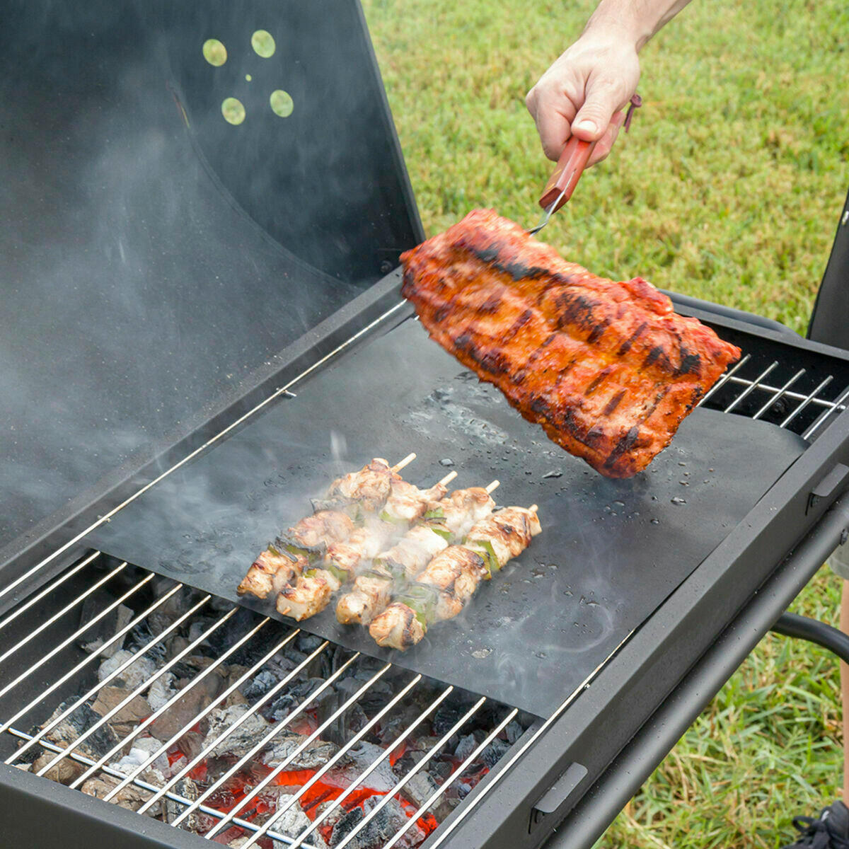 Pack Barbecue Pieghevole in Acciaio Inossidabile a Carbone e Tappetino per Forno 5/5