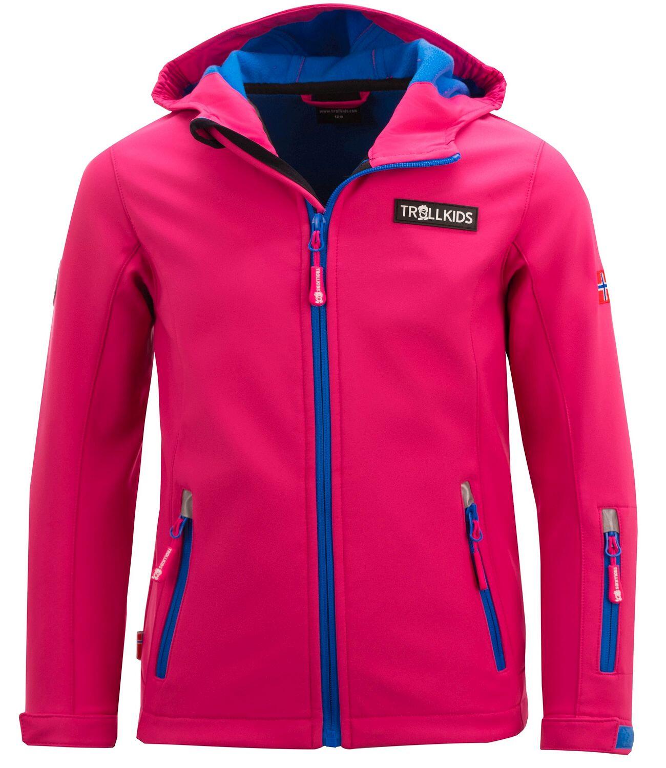 TROLLKIDS Kinder Softshelljacke Oslofjord Himbeere/Blau