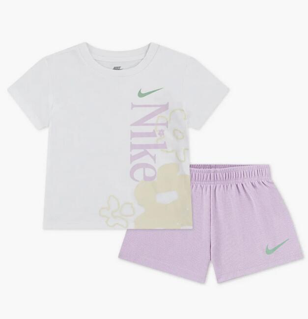 Completo bambina nike wild flower - bianco 1/4
