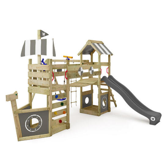 Aire de jeux StormFlyer avec balançoire et toboggan anthracite