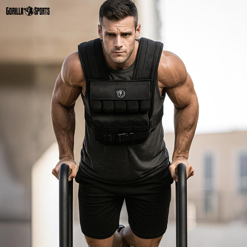 Vesta cu greutati, 30 kg, negru, Gorilla Sports®