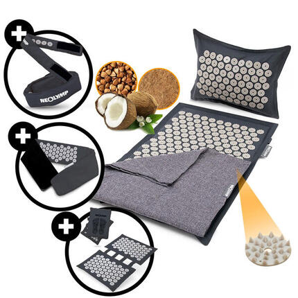 Set complet d’acupression avec tapis,tapis pieds,ceinture,bandeau & exercices