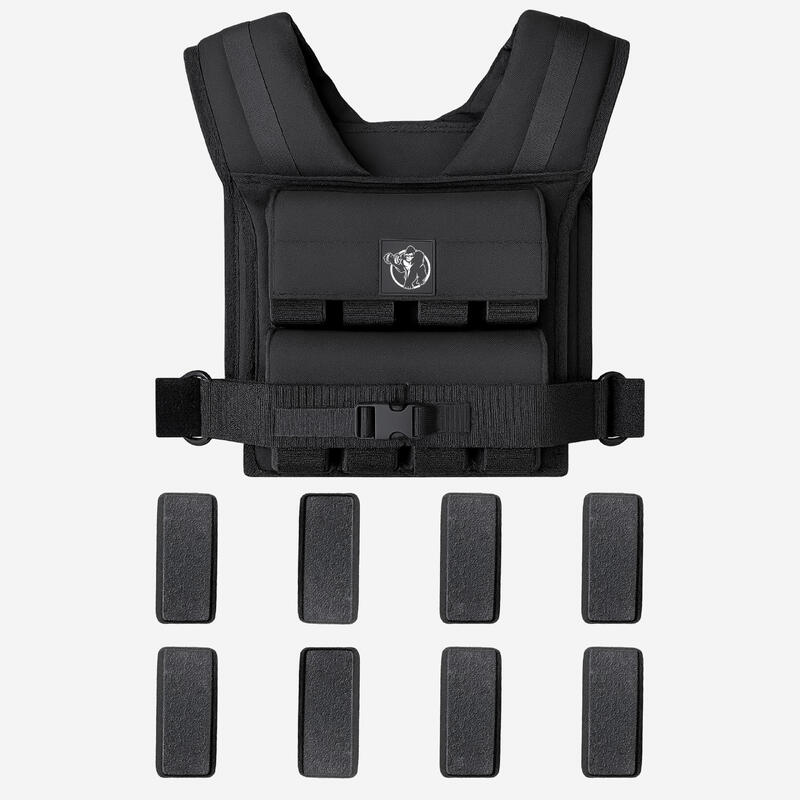 Vesta cu greutati, 20 kg, negru, Gorilla Sports®