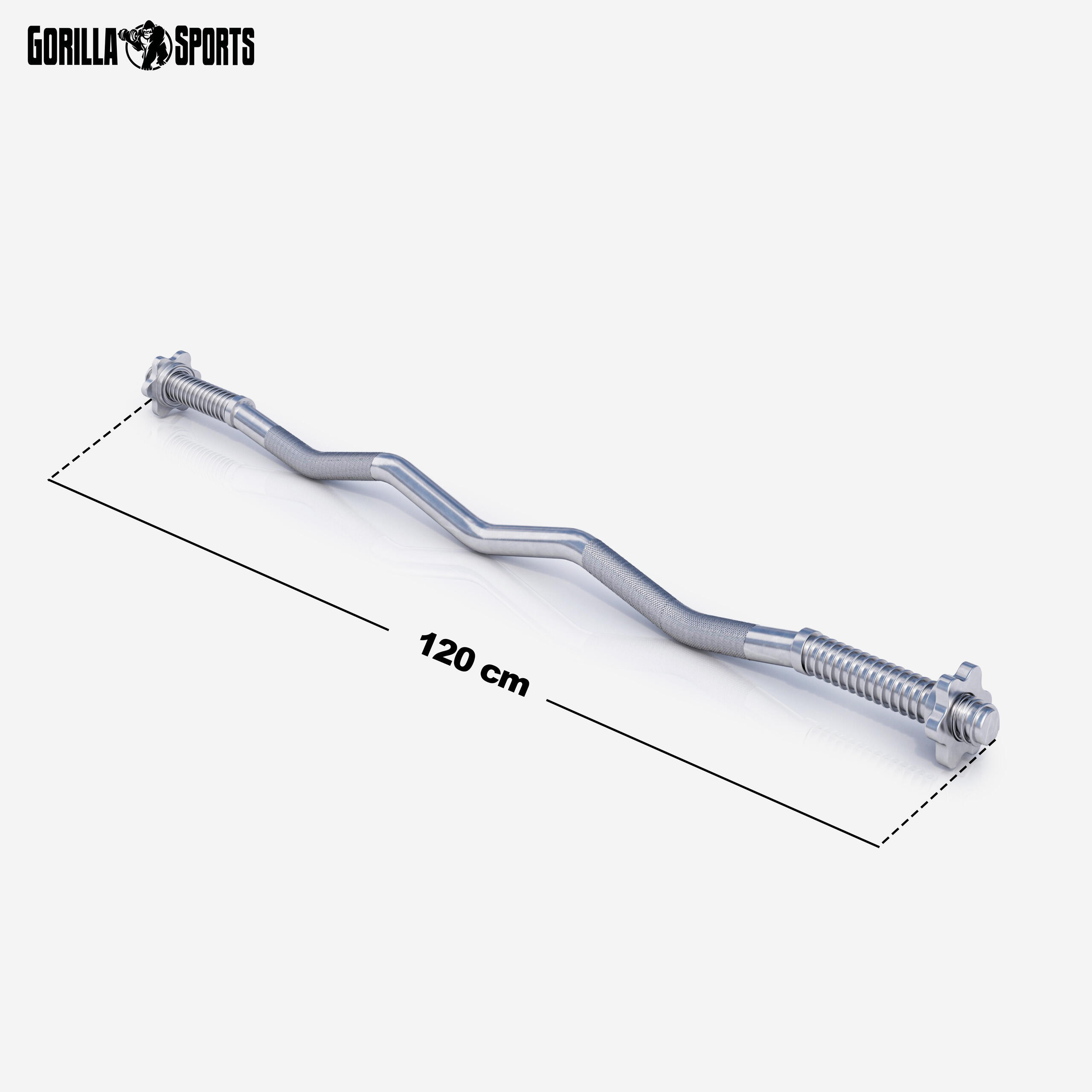 SZ Curlstange - 30mm, 120cm Länge, Chrom Curlhantel, 30mm Hantelstange 2/7