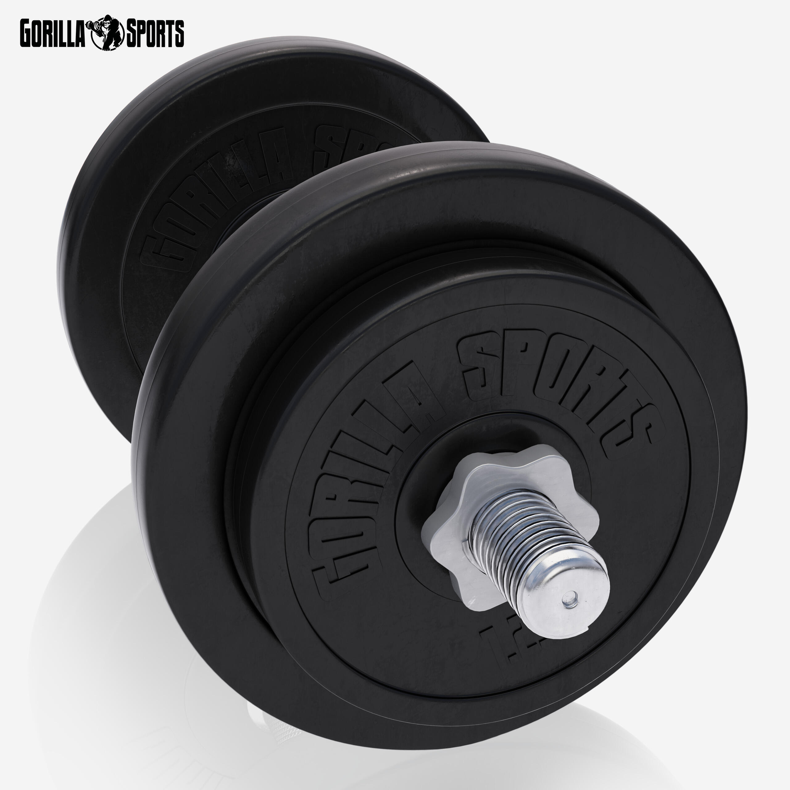 RE:SPORT Lot d'haltères 2 en 1 de 15 à 30 kg - Ensemble d'haltères réglables - Haltère courte et