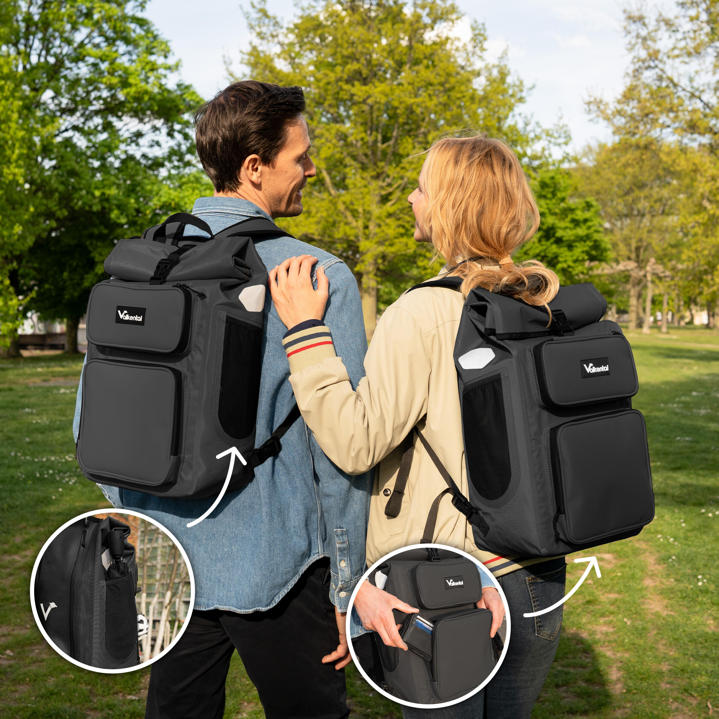 Borsa Bici 10L Valkental | Impermeabile | Zaino Incorporato | Riflettente | Per Portapacchi Standard - Foto 13