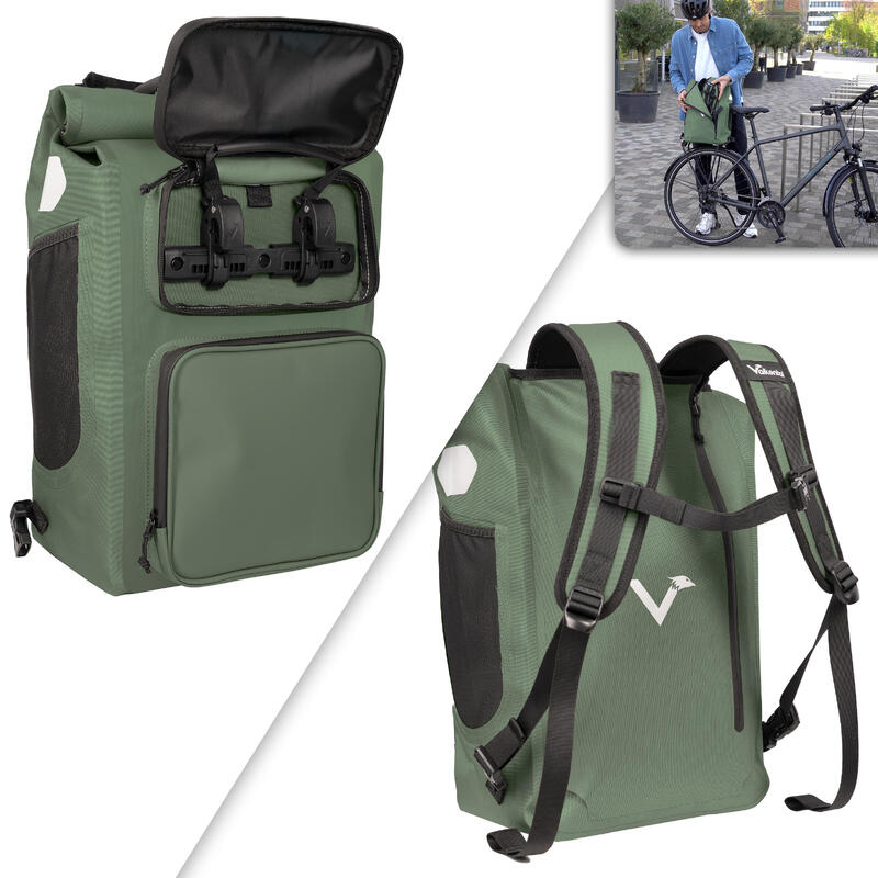 Sacoche vélo 2en1 porte-bagages sac à dos étanche 28 L - UrbanX