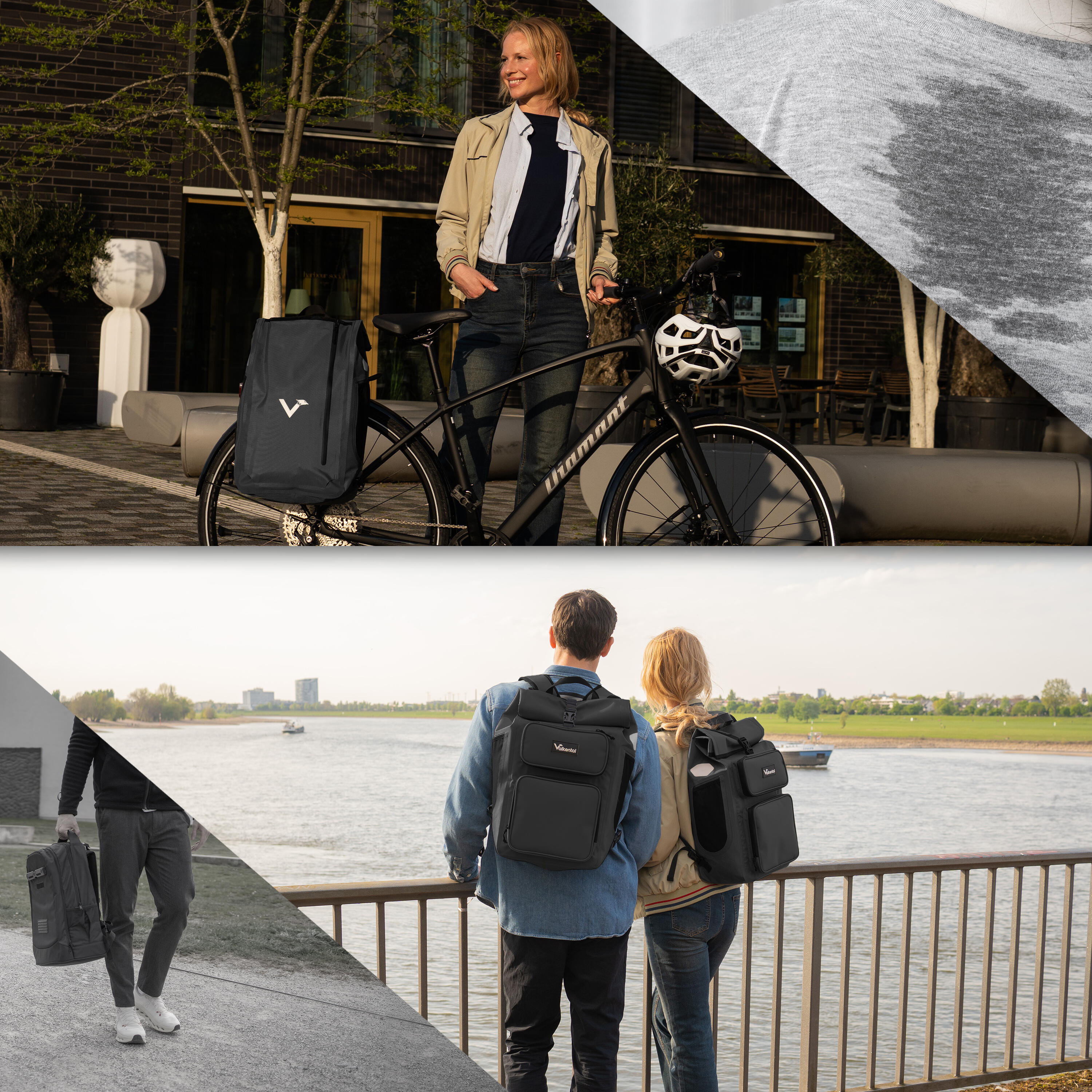 Sacoche vélo 2en1 porte-bagages sac à dos étanche 28 L - UrbanX 2/7