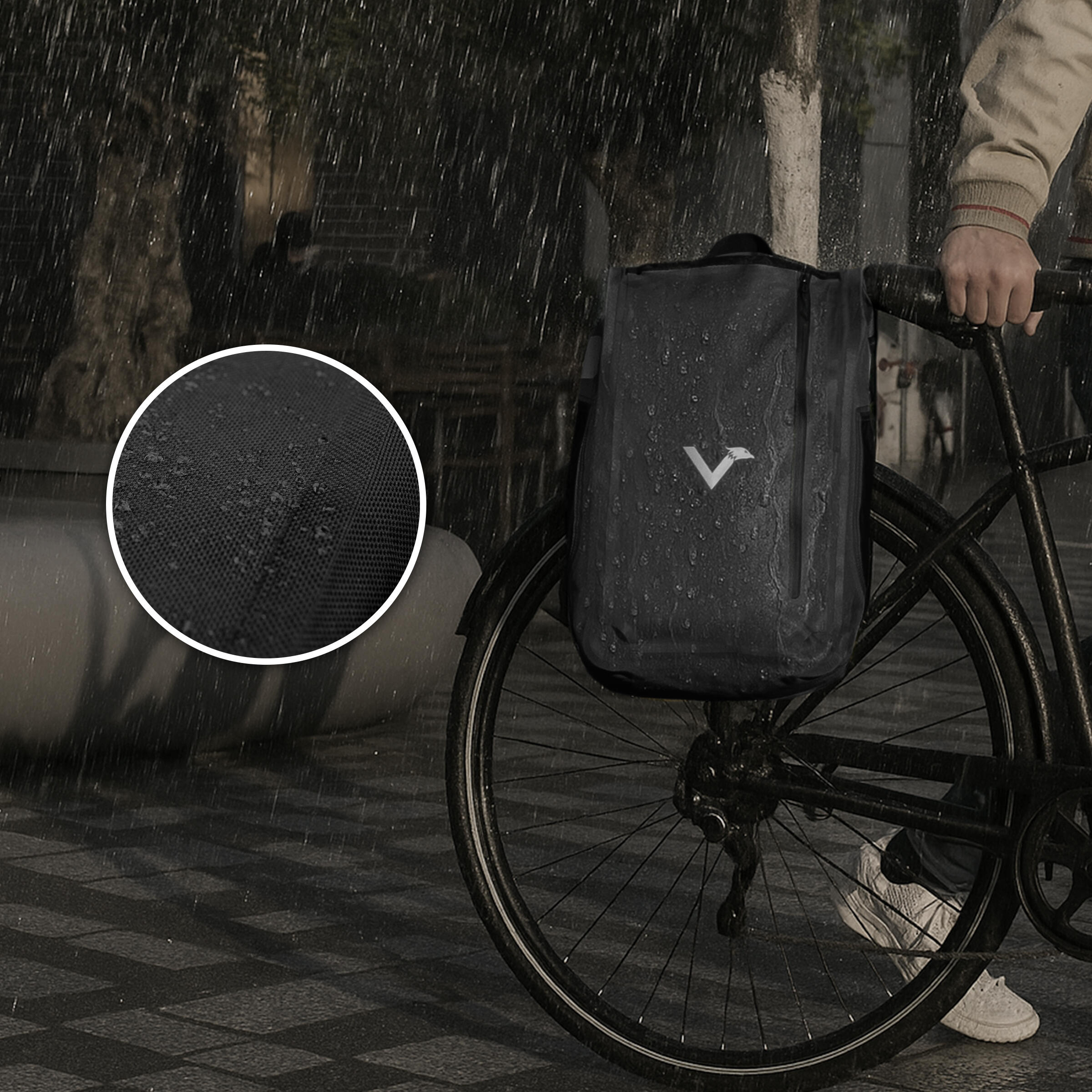 Borsa Bici 10L Valkental | Impermeabile | Zaino Incorporato | Riflettente | Per Portapacchi Standard