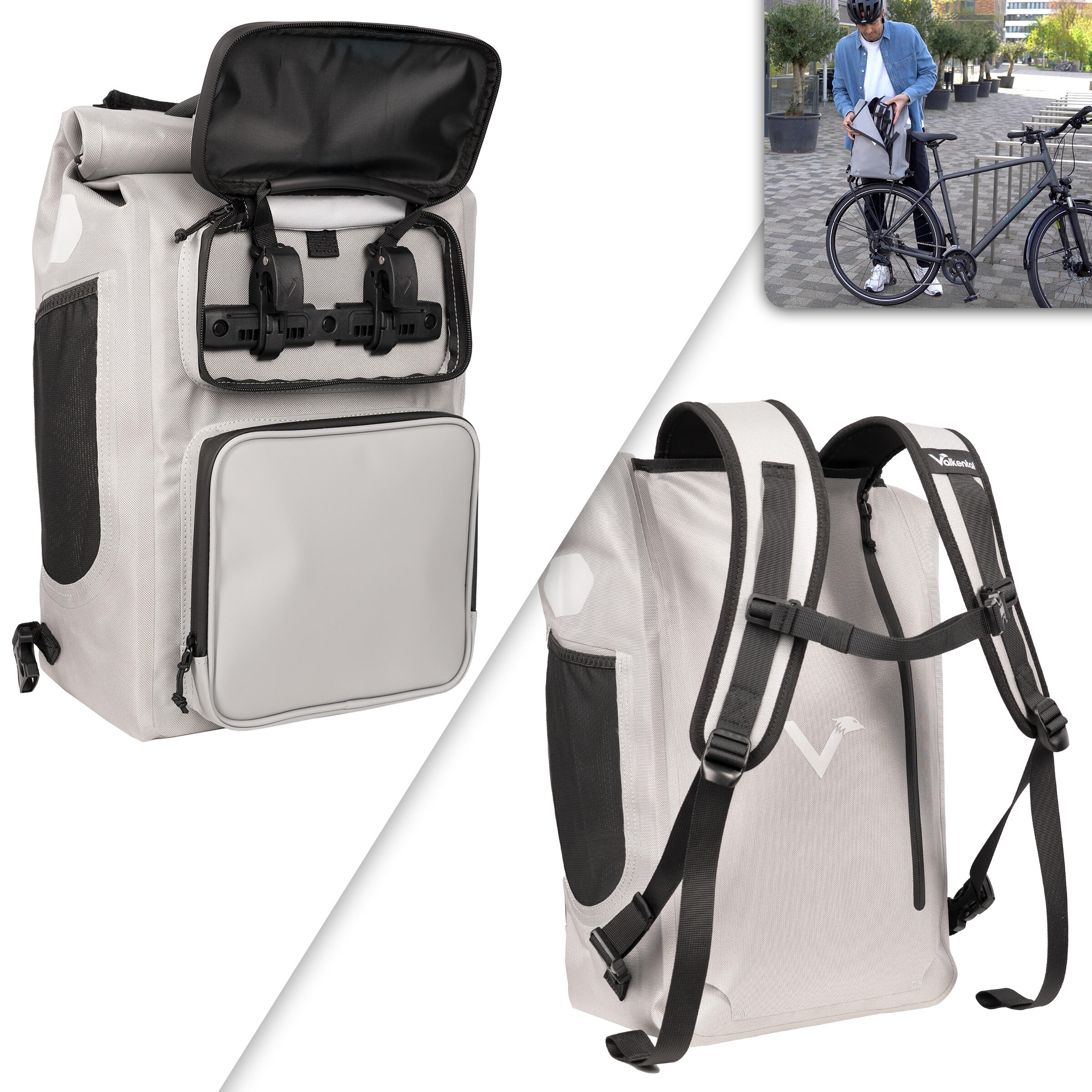 Fietstas 2in1 bagagedrager rugzak waterdicht 28 L - UrbanX 5/7