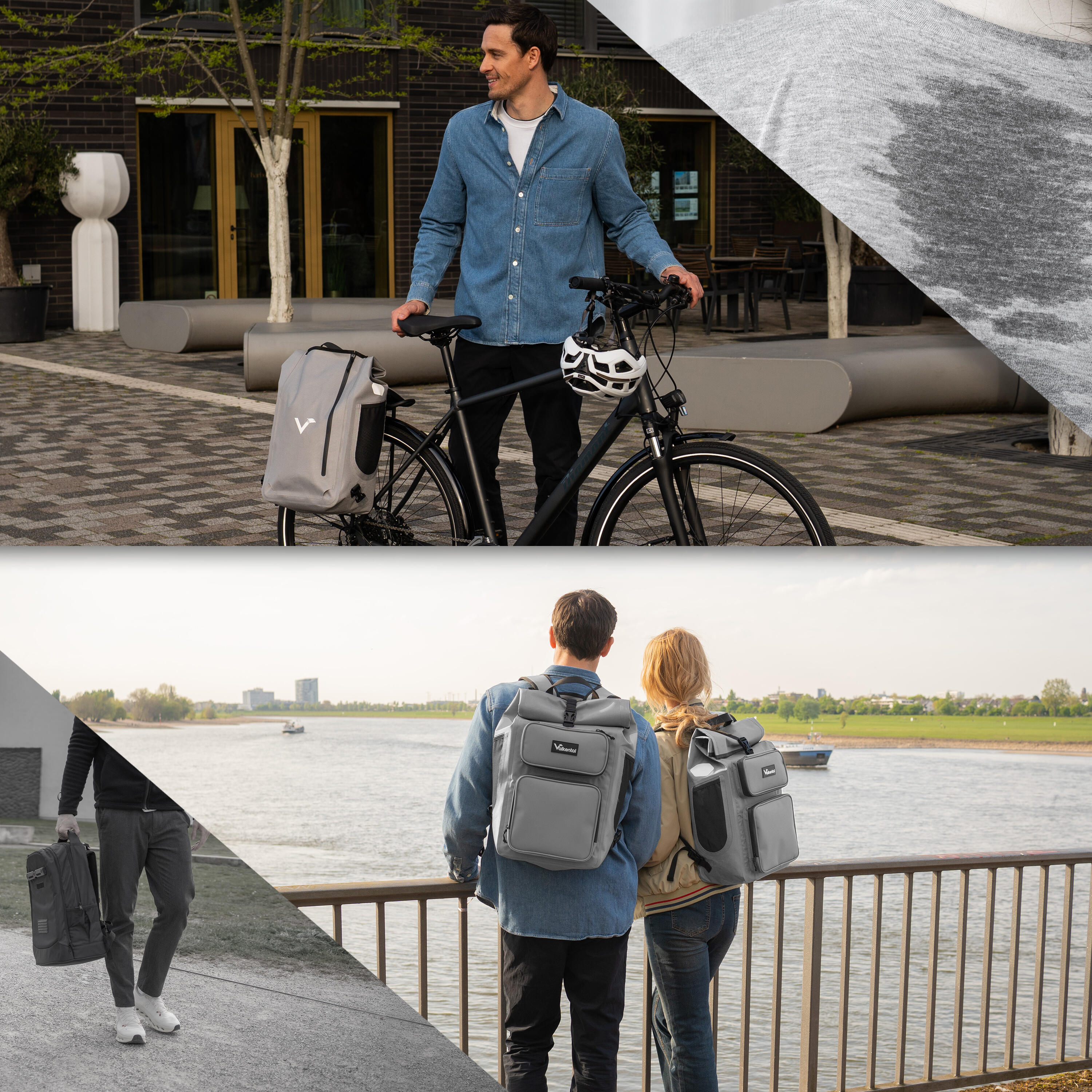 Fietstas 2in1 bagagedrager rugzak waterdicht 28 L - UrbanX 2/7