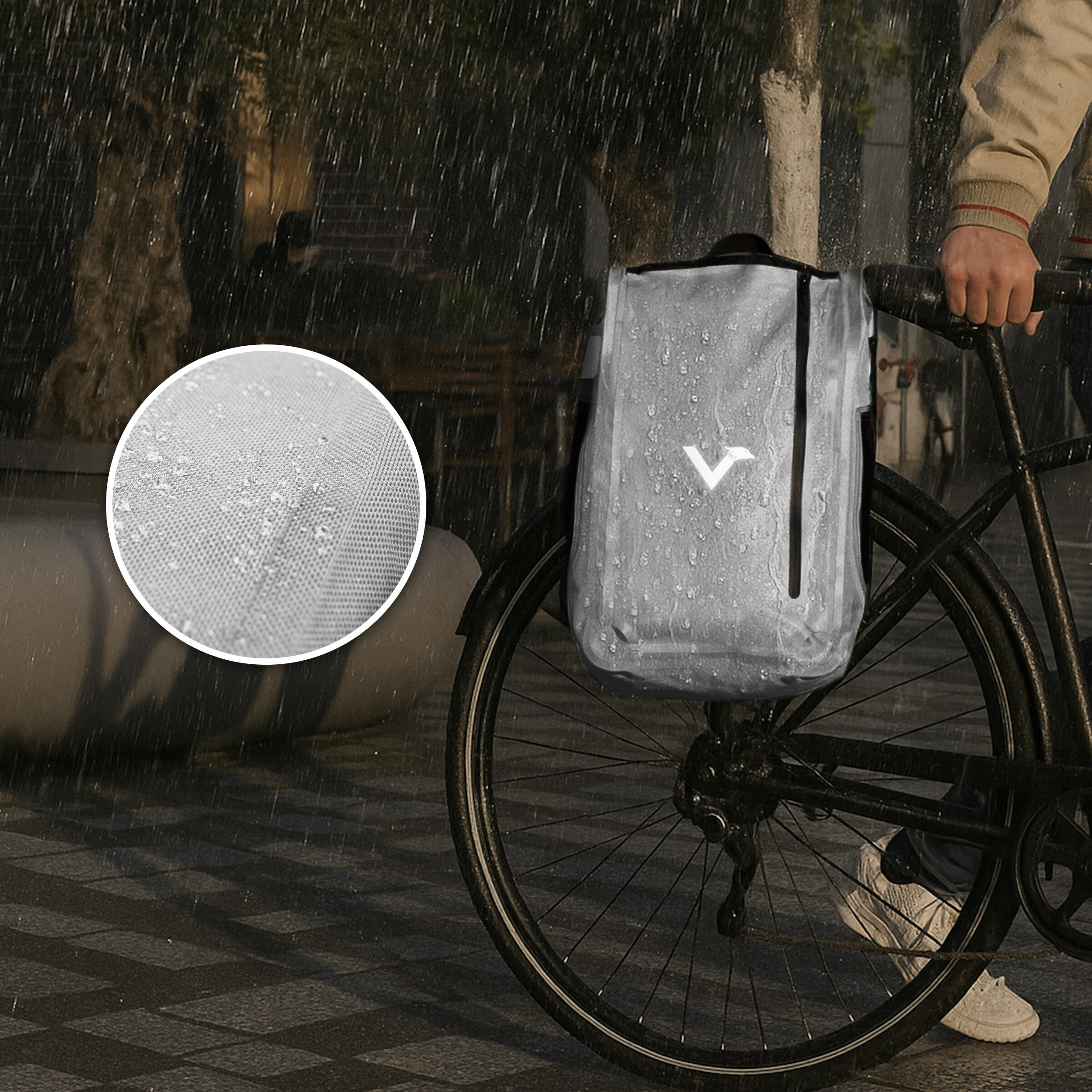 Fietstas 2in1 bagagedrager rugzak waterdicht 28 L - UrbanX 3/7
