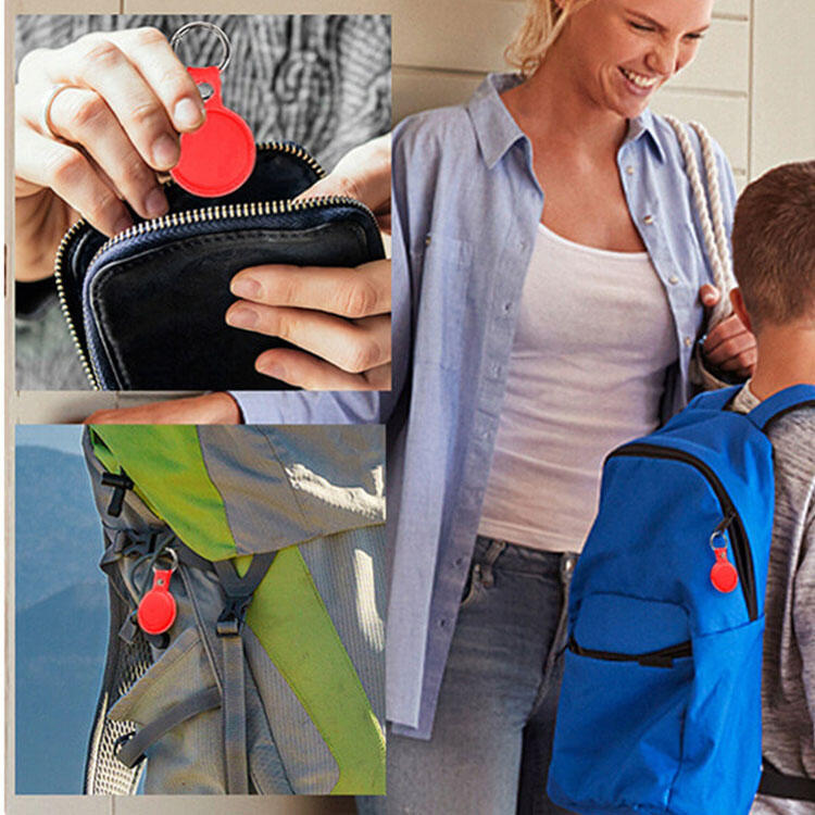Pack de 3 porte-clés similicuir avec tracker intégré Mili Rouge 7/7