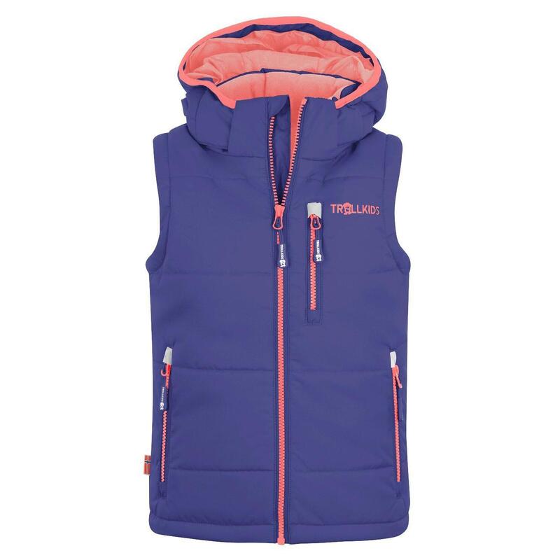 Gilet polyfibre enfant Narvik violet foncé/rose