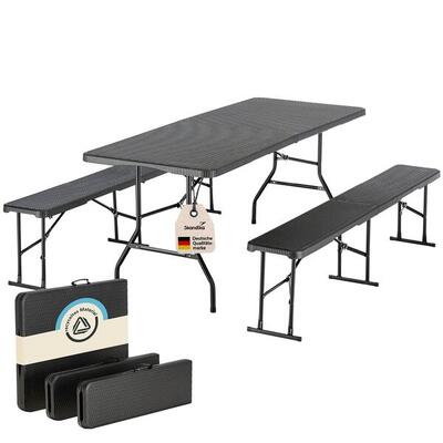 Tweedehands - set campingtafel met banken masi - opvouwbaar - kamperen, picknick
