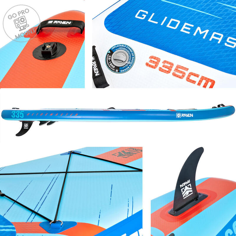 Placa SUP Raven Glide Master, Albastru/Rosu, 335cm