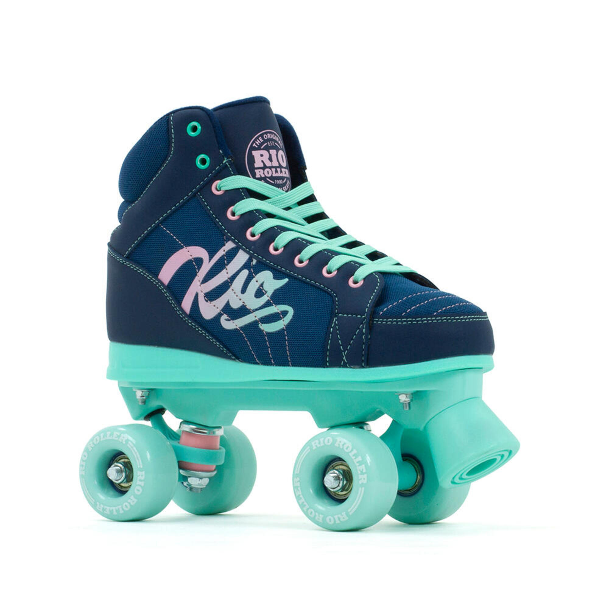 Rio Roller - Roller Quad Lumina Navy/vert - Patins À Roulettes - Bleu|vert - 42 - Decathlon
