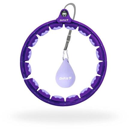 Hula Hop z obciążeniem i licznikiem masujące fioletowe DrFit