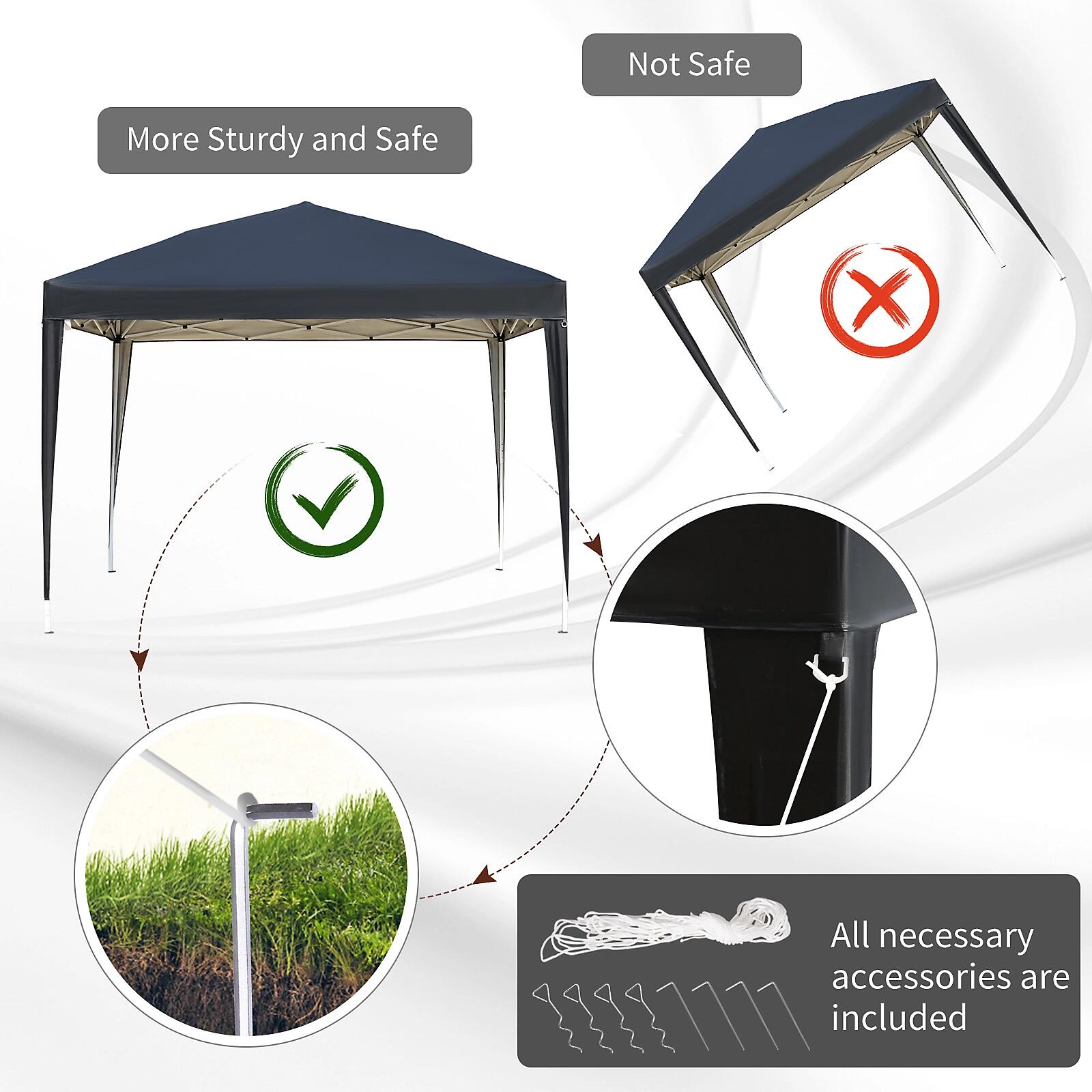 Outsunny 3 x 3m Garden Pop Up Gazebo Marquee Party Tent Wedding Canopy Black 5/7