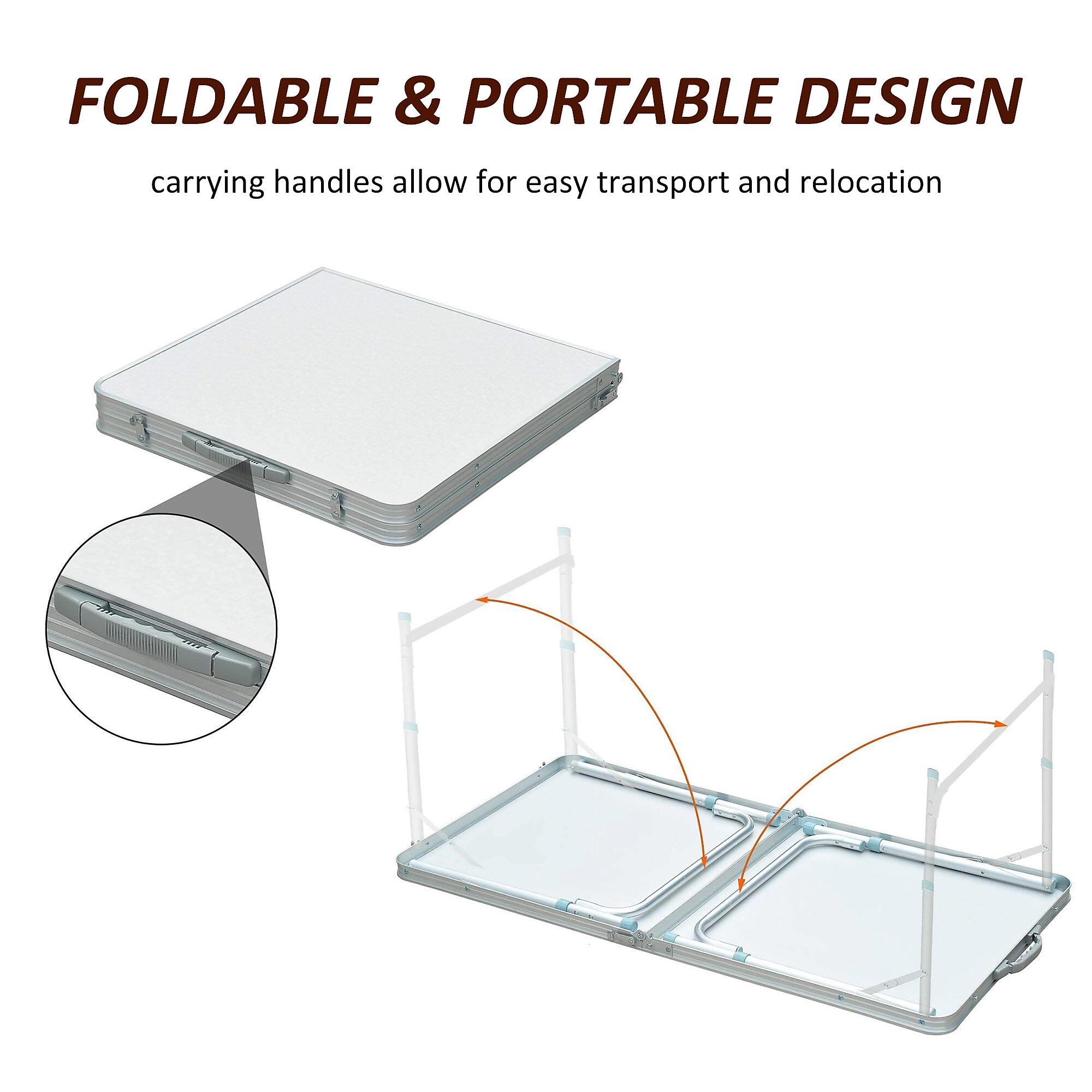 Outsunny Portable Aluminium Foldable Table 5/7
