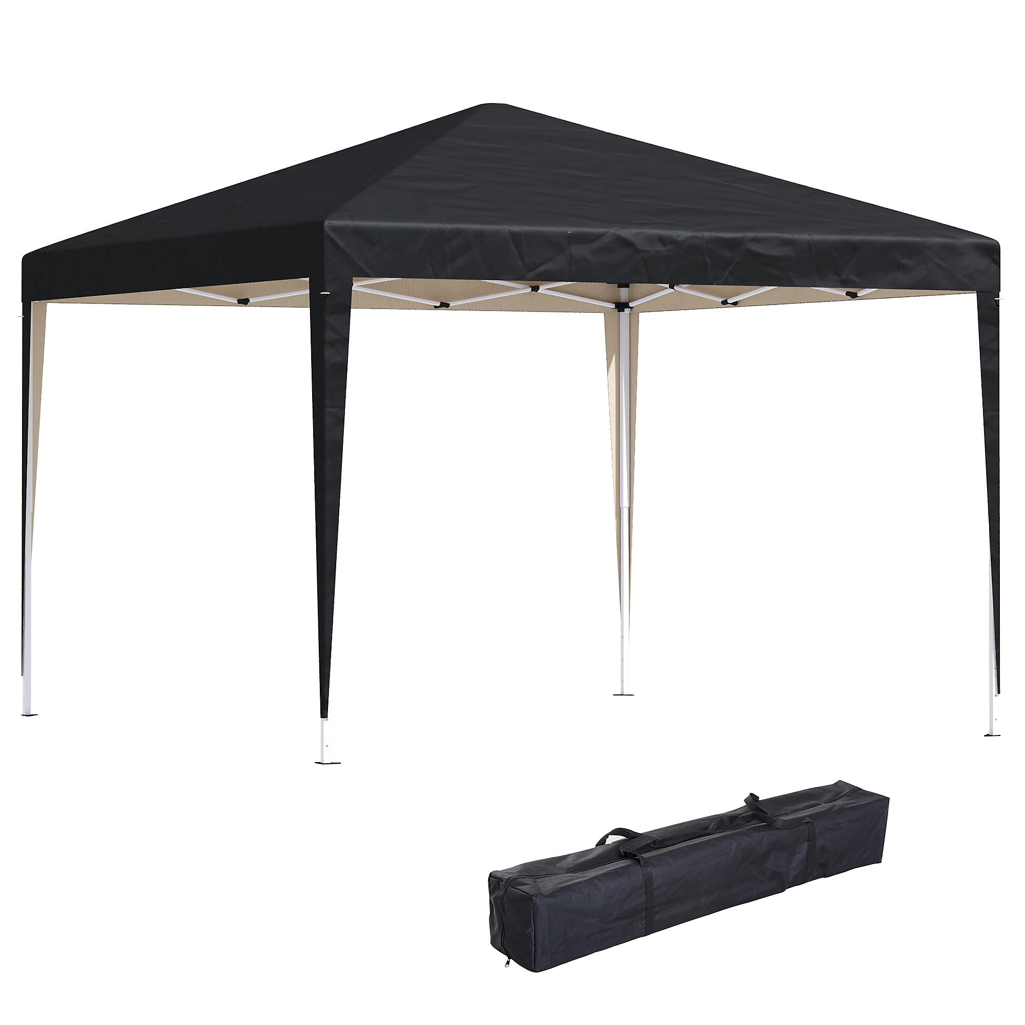 Outsunny 3 x 3m Garden Pop Up Gazebo Marquee Party Tent Wedding Canopy Black 2/7