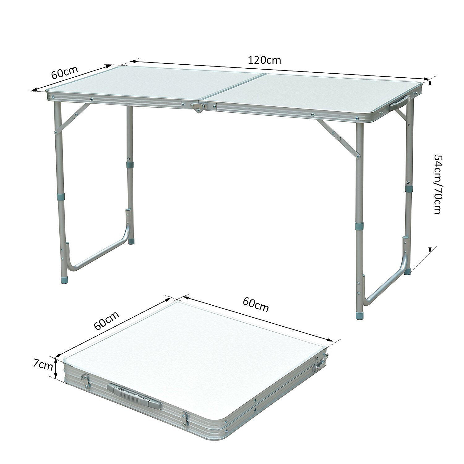 Outsunny Portable Aluminium Foldable Table 3/7