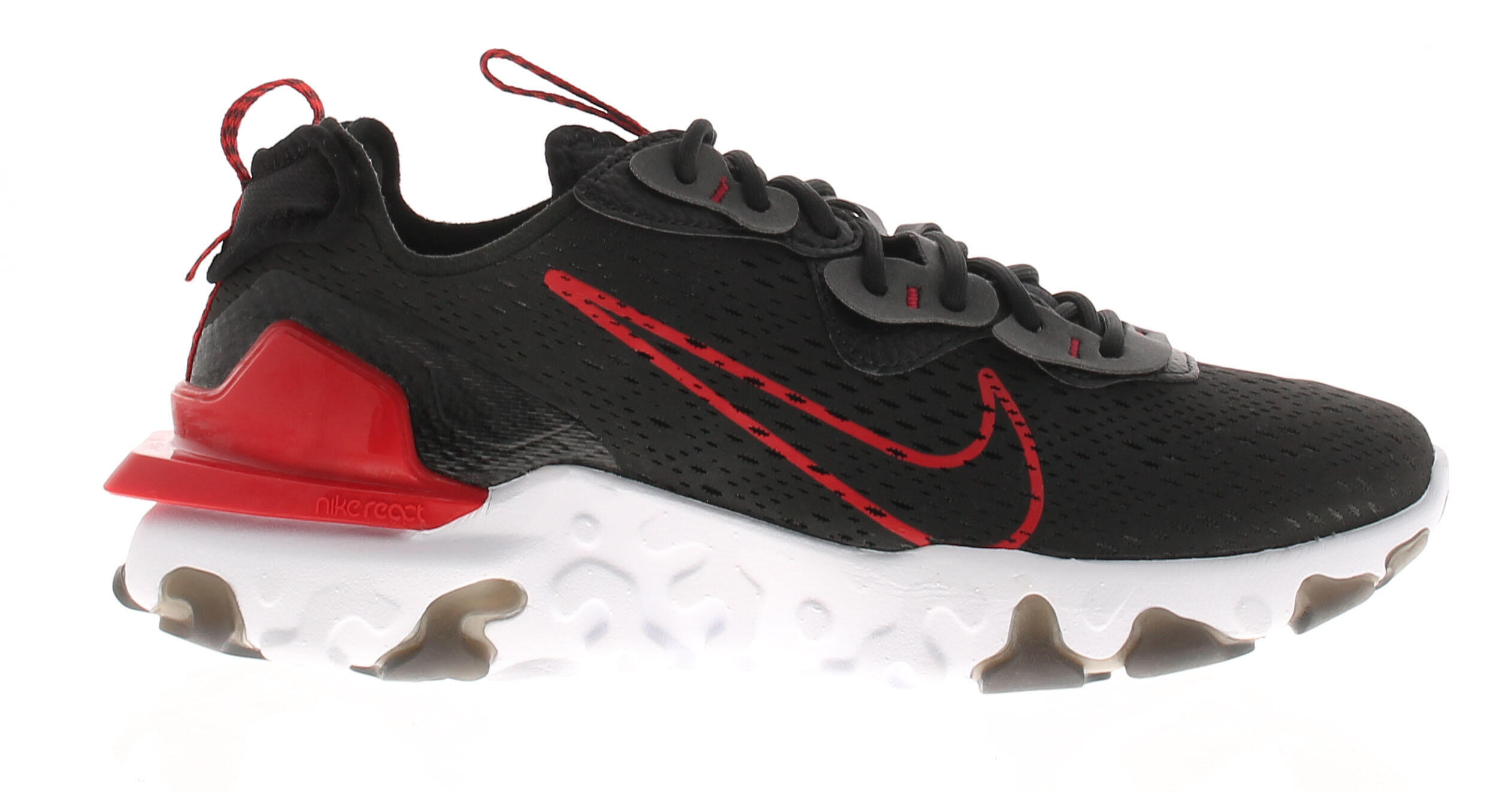 Nike Mens Trainers React Vision Lace Up Rubber Eva Outsole Black And Red UK Size 2/5
