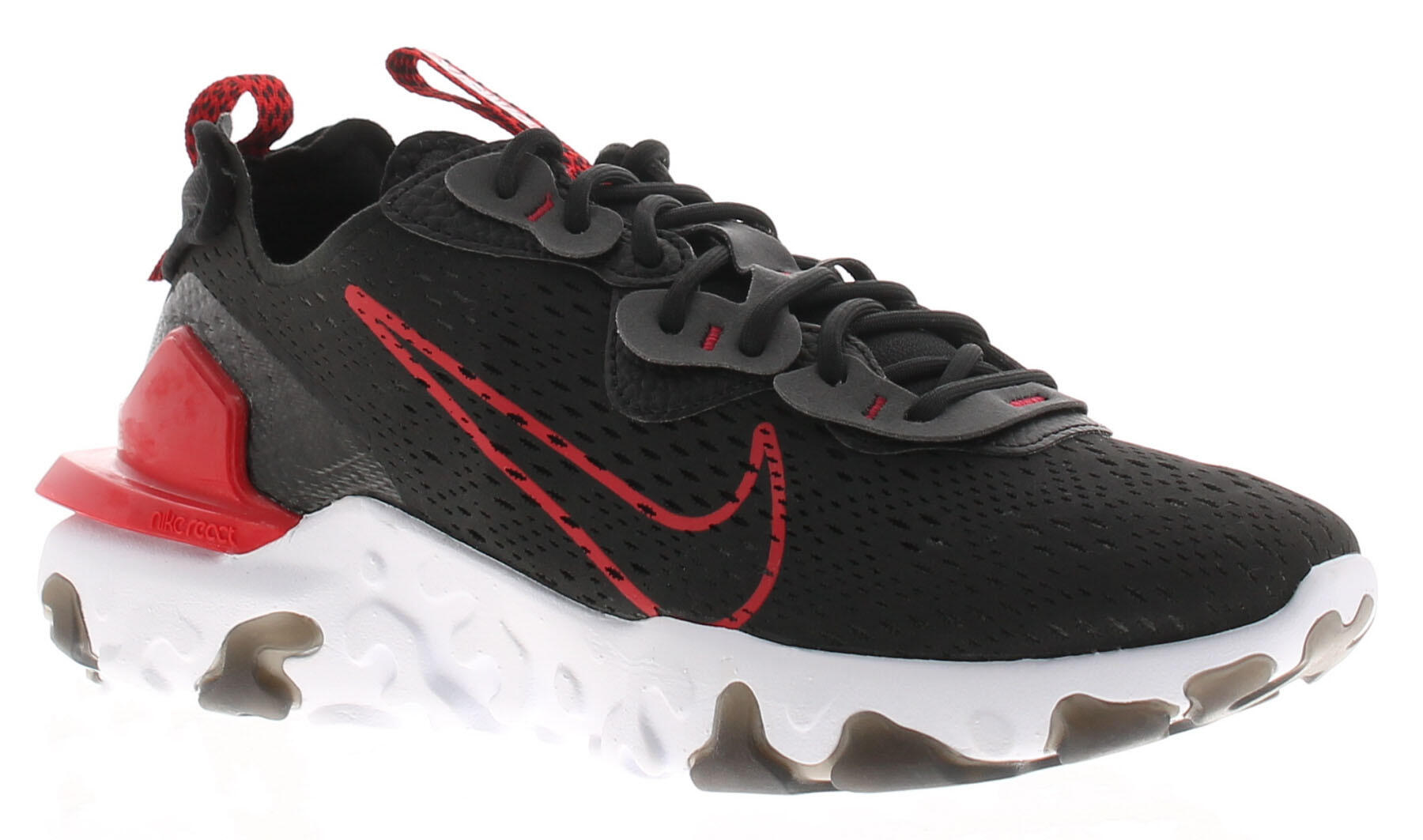 Nike Mens Trainers React Vision Lace Up Rubber Eva Outsole Black And Red UK Size 1/5