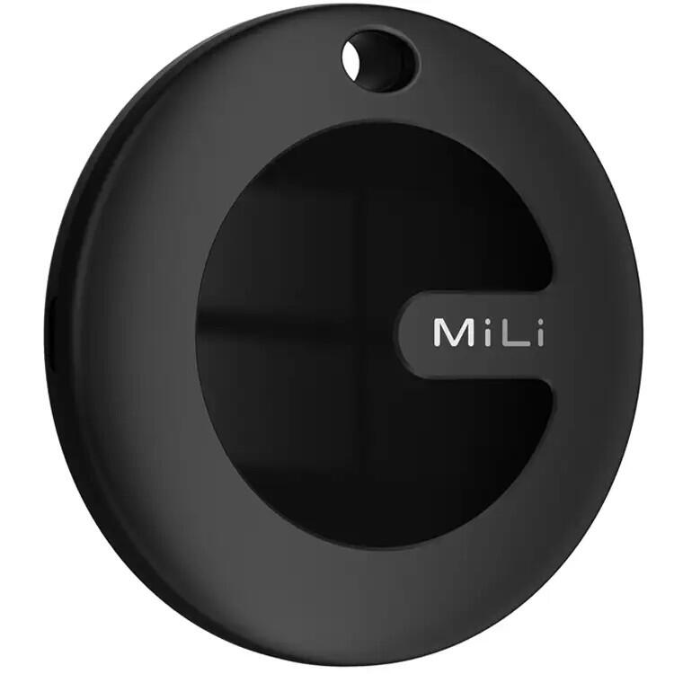 Lokalizator biały czarny x1 z czarnym etui z zawieszką dla iOS MILI MiTag