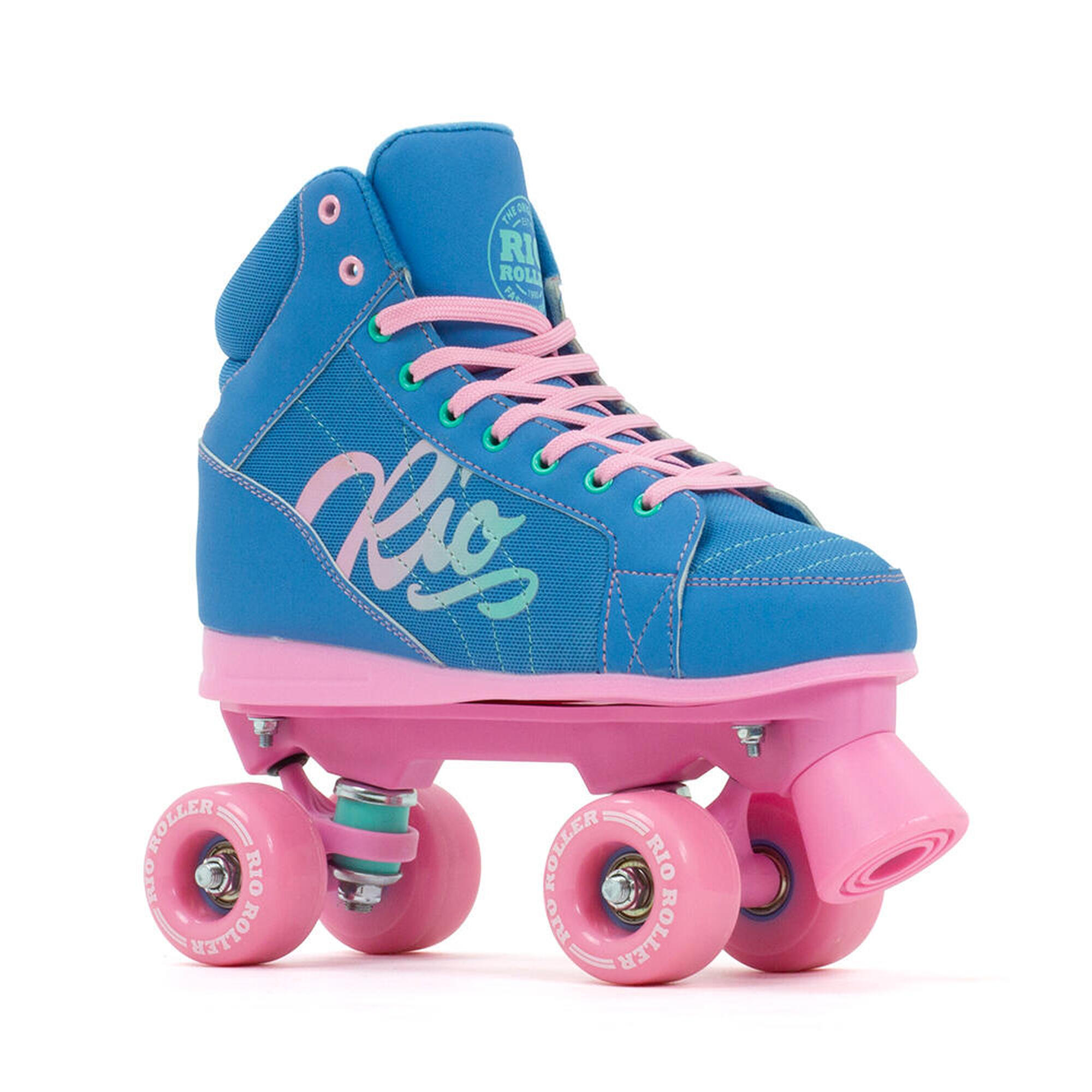 Rio Roller - Roller Quad Lumina Bleu/rose - Patins À Roulettes - Bleu|rose - 34,5 - Decathlon
