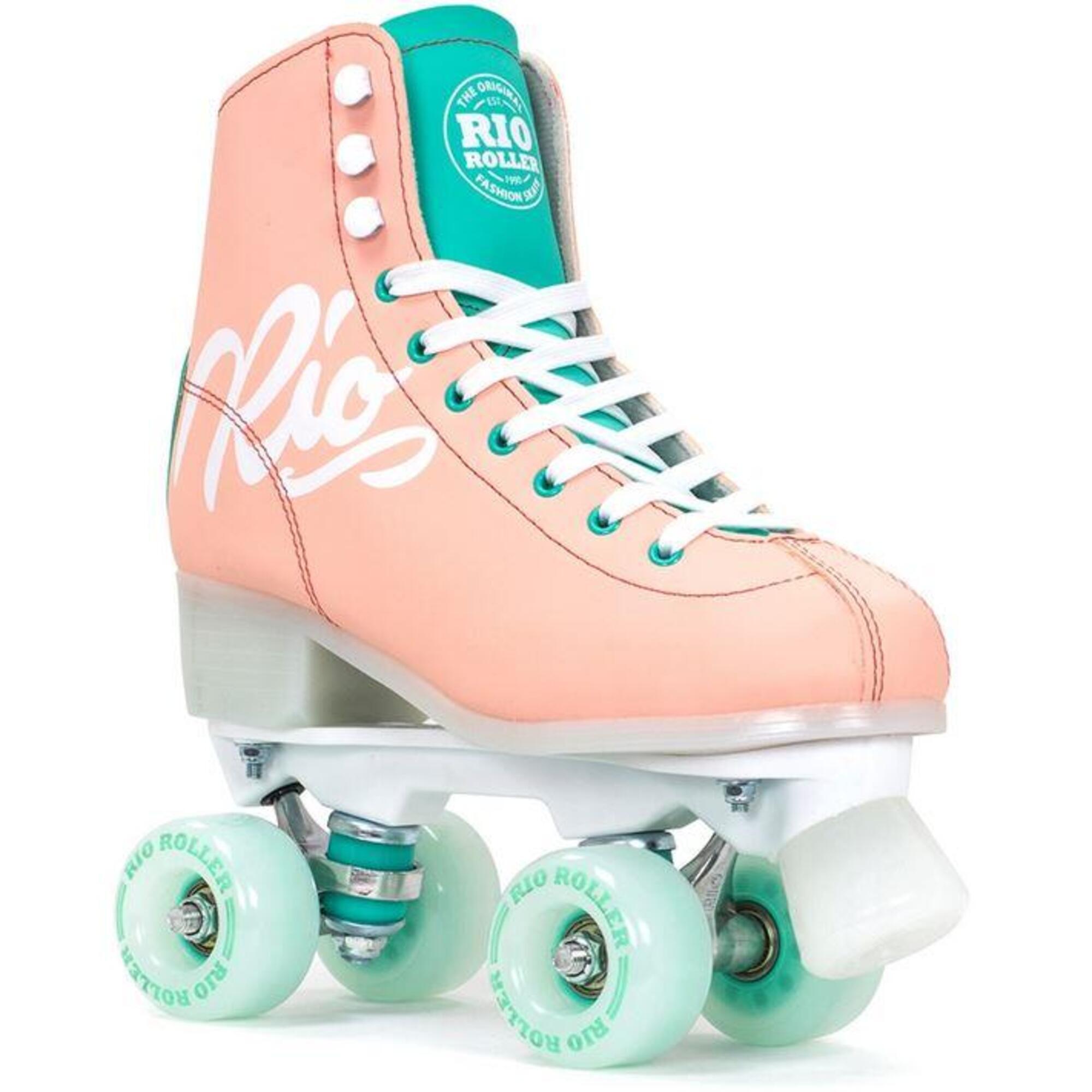 Rio Roller - Roller Quad Script Rose - Patins À Roulettes - Rose|vert - 39,5 - Decathlon