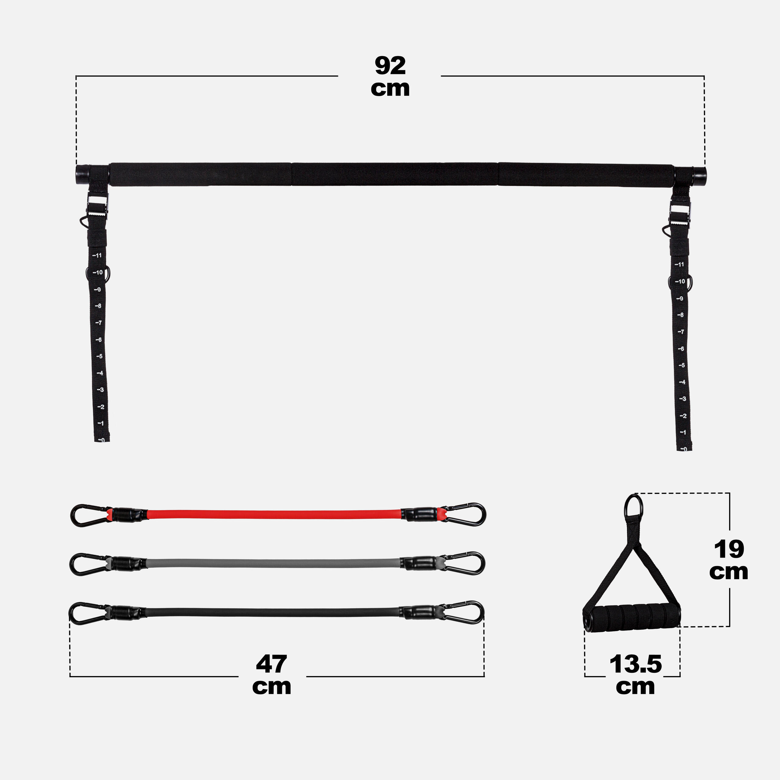 Set Barre de Pilates - Bande de Resistance Musculation avec Poteau, Fitness, Gym 2/7