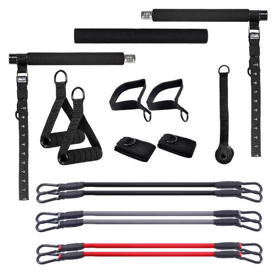 Pilates Bar Set - mit Stange, Widerstandsb„nder, Hand- und Fuáschlaufe, Home Gym