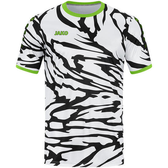 Maillot Jako Animal Manches Courtes Hommes - Blanc / Noir / Vert Fluo