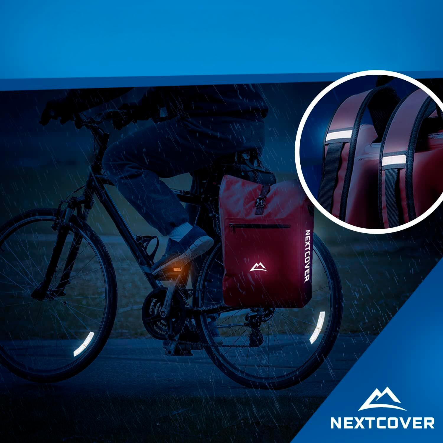 NEXTCOVER® NEU 3in1 Fahrradtasche für Gepäckträger in Rot 4/7